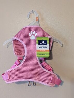 Top Paw Adjustable Pink Mesh Dog Comfort Harness sz M (girth 23-27 inches) NWT